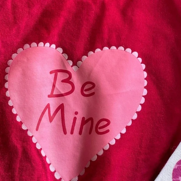 Be Mine Heart Pajama Set - Red and Pink - Picture 3 of 7